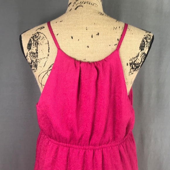 Magenta Maternity Dress with Pockets - Picture 5 of 6